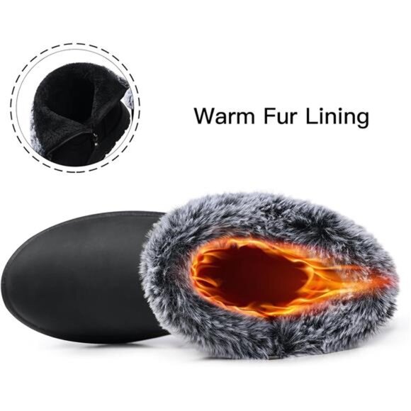 Women's Snow Boots Winter Fur Lined Waterproof Anti-Slip Boots - Picture 5 of 6